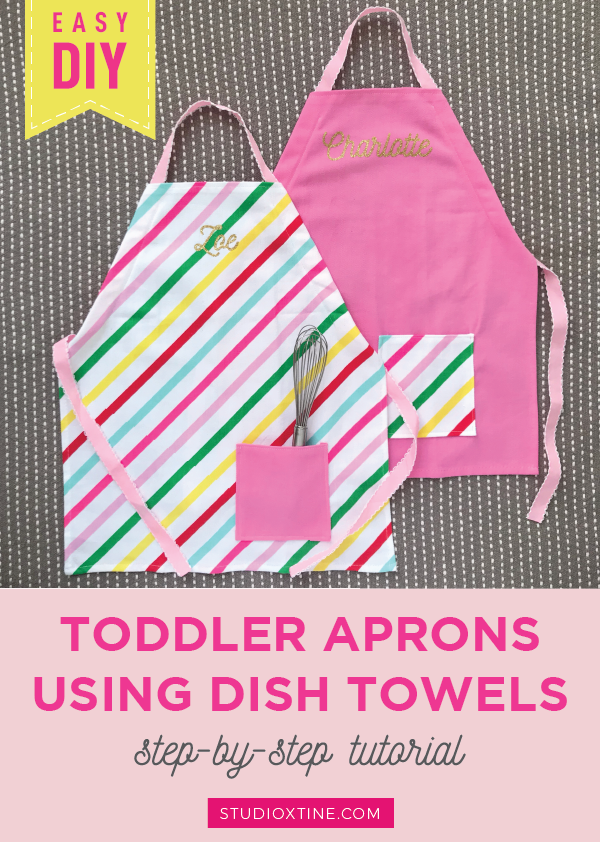 DIY Toddler Aprons Using Dish Towels – Studio Xtine